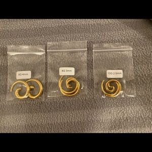 Gold Spiral Gauge Set
